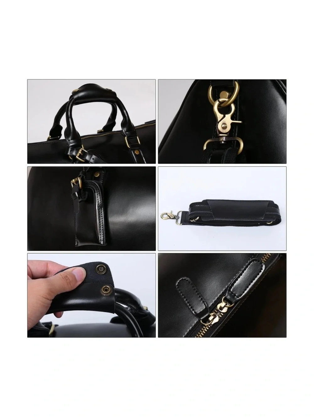 Leathario Travel Duffle Bag For Men Women Genuine Leather Overnight Weekender